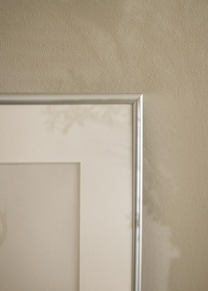 Cadre Victoria Argent 70x100 cm - Passe-partout Blanc 24x36 pouces