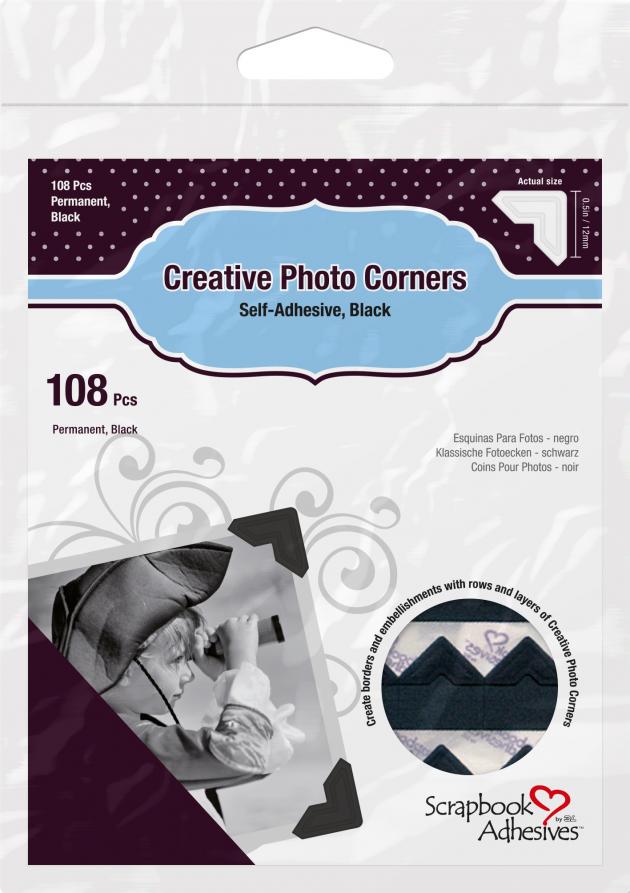 3L Creative Photo Corners Noir - 108 unités