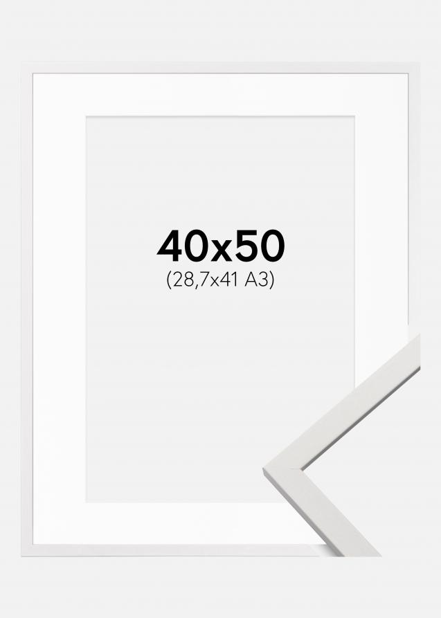 Cadre Edsbyn Blanc 40x50 cm - Passe-partout Blanc 29,7x42 cm (A3)