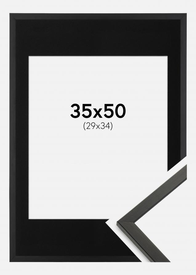 Cadre Galant Noir 35x50 cm - Passe-partout Noir 30x35 cm