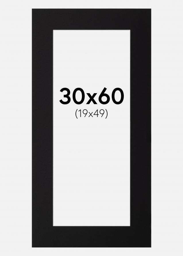 Passe-partout Noir Standard (noyau blanc) 30x60 cm (19x49)