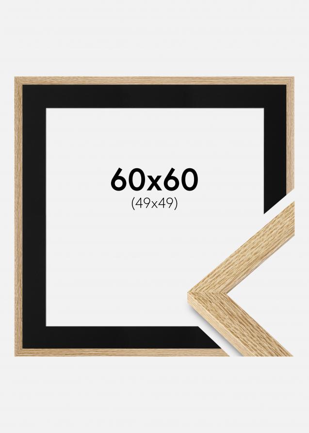 Cadre Selection Chêne 60x60 cm - Passe-partout Noir 50x50 cm