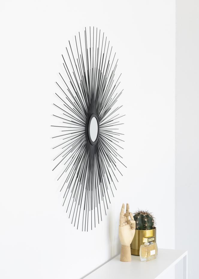 KAILA Miroir rond Sunrays - Noir diamtre 80 cm