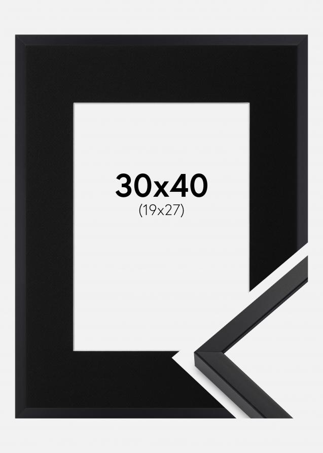 Cadre E-Line Noir 30x40 cm - Passe-partout Noir 20x28 cm