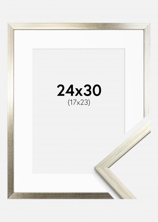 Cadre Edsbyn Argent 24x30 cm - Passe-partout Blanc 18x24 cm