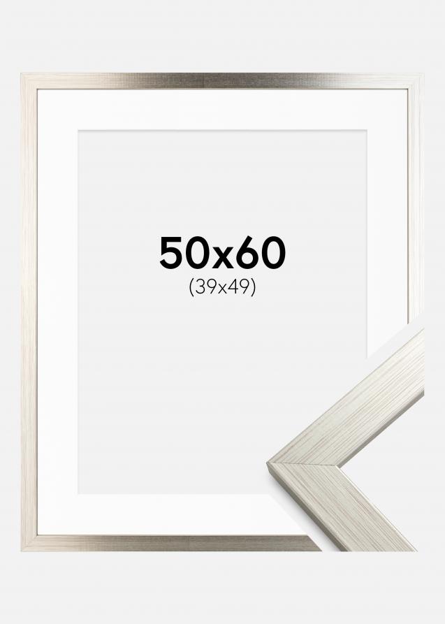 Cadre Silver Wood 50x60 cm - Passe-partout Blanc 40x50 cm