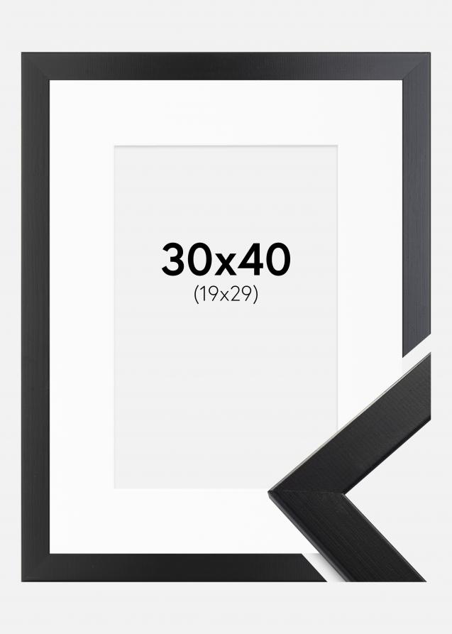 Cadre Trendline Noir 30x40 cm - Passe-partout Blanc 20x30 cm