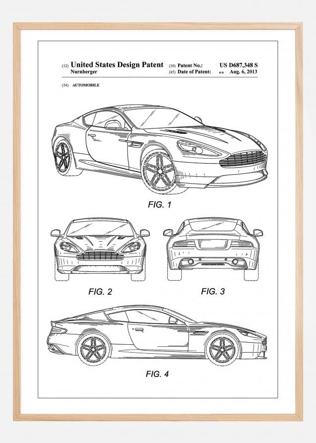 Patent Print - Aston Martin - White Poster