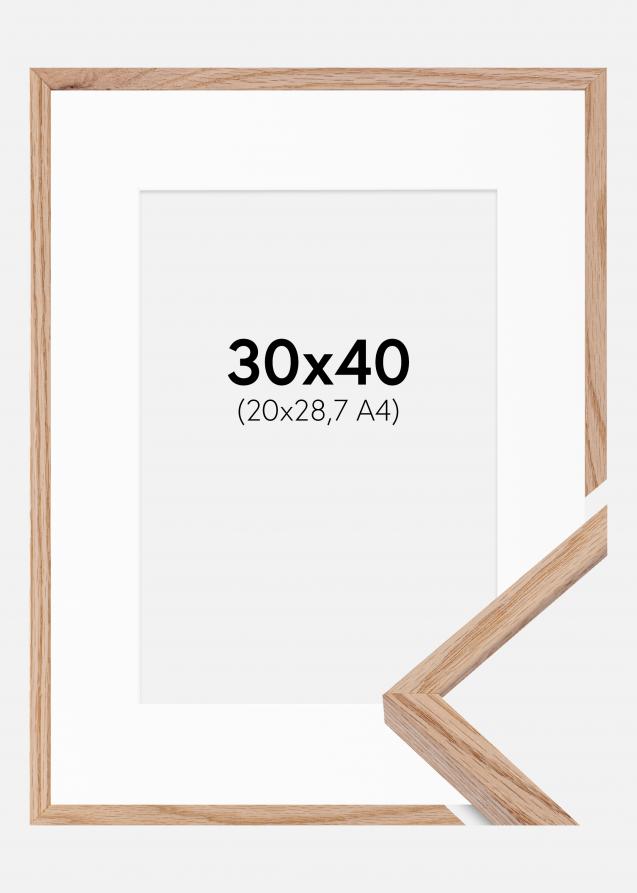 Cadre E-Line Chêne 30x40 cm - Passe-partout Blanc 21x29,7 cm
