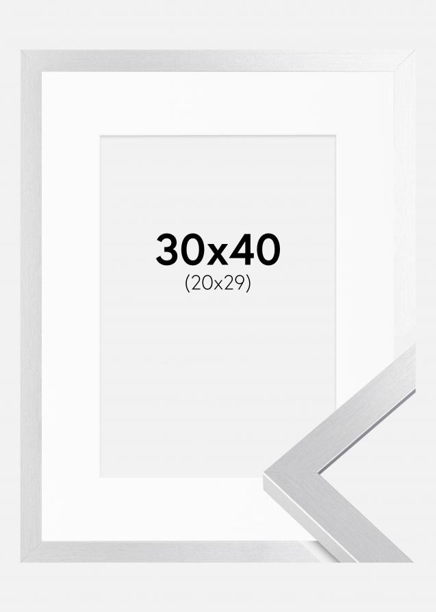 Cadre Selection Argent 30x40 cm - Passe-partout Blanc 21x30 cm