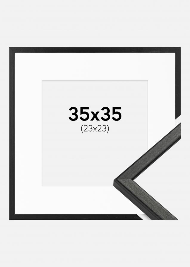 Cadre Kaspar Noir 35x35 cm - Passe-partout Blanc 24x24 cm