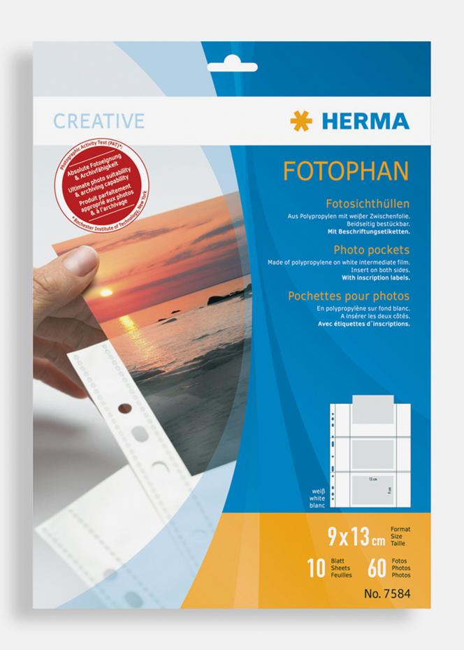 Herma Pochettes photo 9x13 cm Format paysage - lot de 10 - blanc