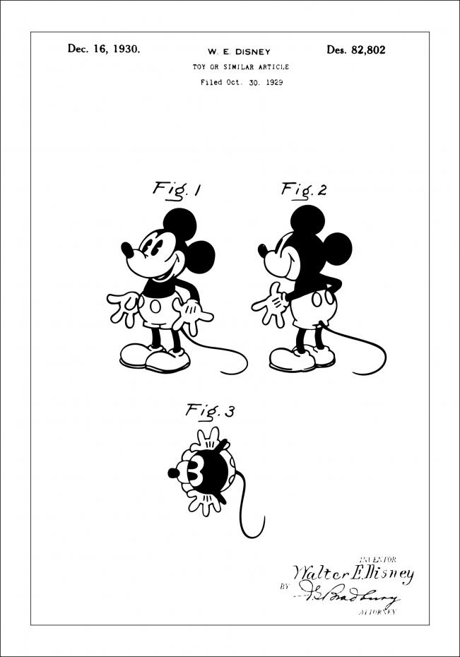 Dessin de brevet - Disney - Mickey Mouse - Poster