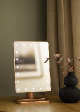 KAILA Miroir de maquillage LED m. Haut-parleur Bluetooth Or ros 18x30 cm