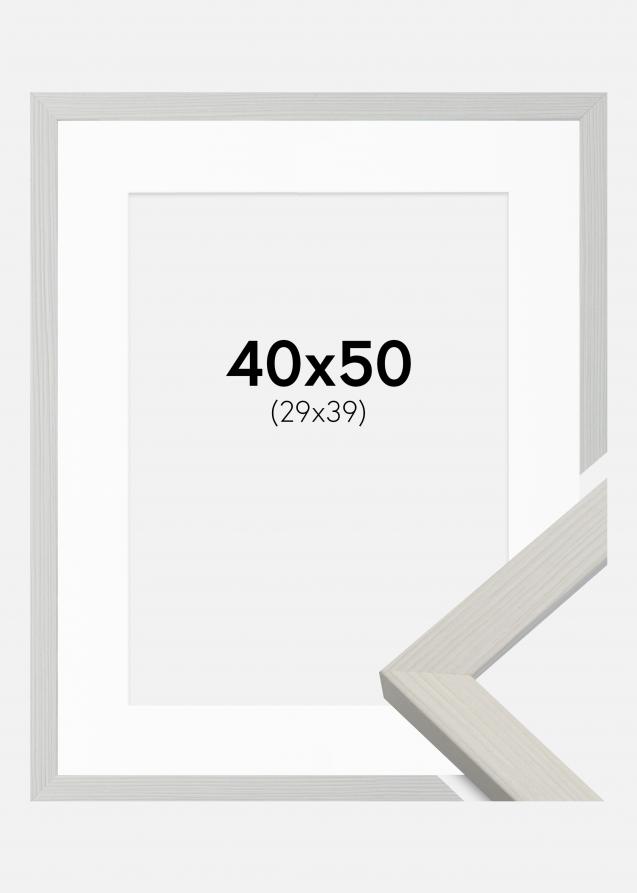 Cadre Fiorito Blanc 40x50 cm - Passe-partout Blanc 30x40 cm