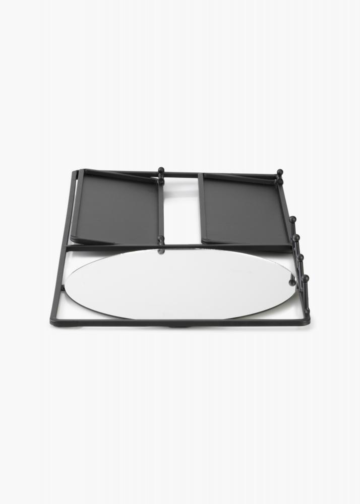 KAILA Miroir rond avec tagre - Noir 55x25 cm