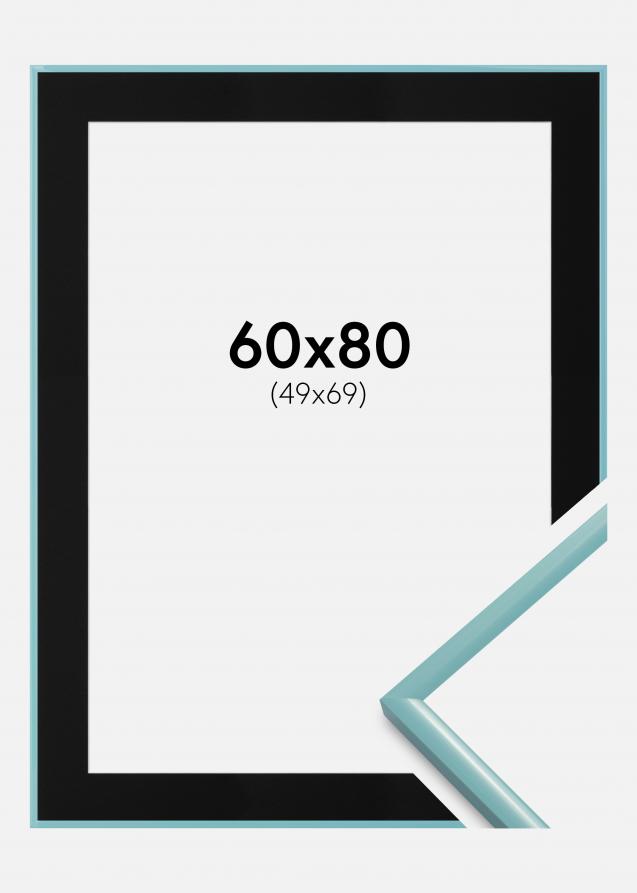 Cadre New Lifestyle Turquoise 60x80 cm - Passe-partout Noir 50x70 cm