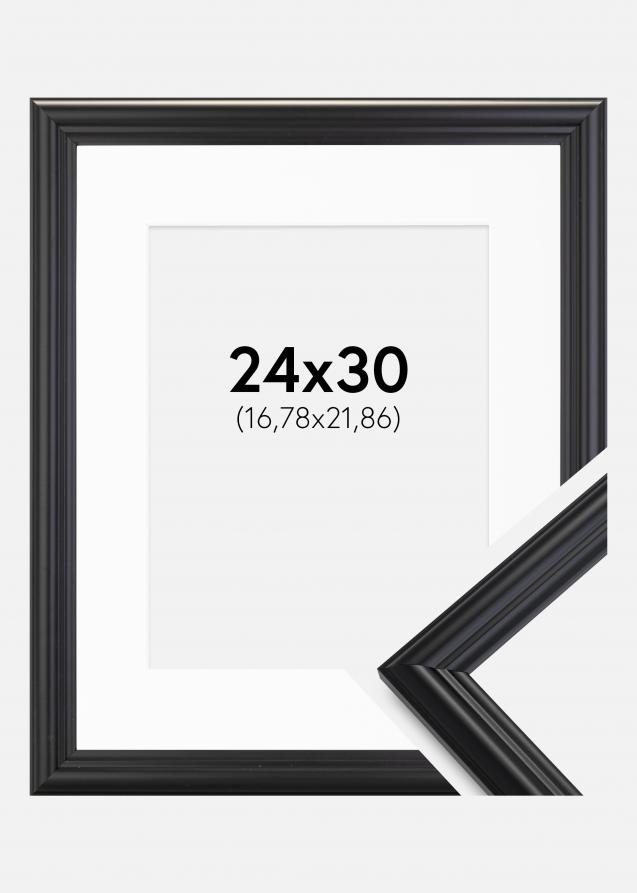Cadre Siljan Noir 24x30 cm - Passe-partout Blanc 7x9 inches