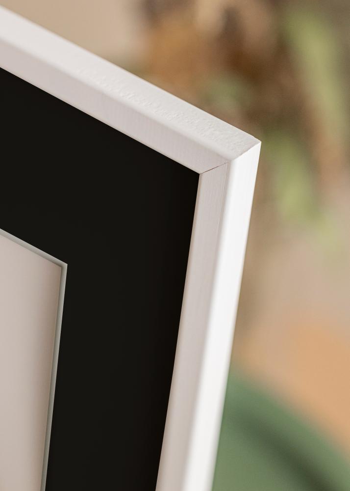 Cadre Galant Blanc 15x20 cm - Passe-partout Noir 4x6 pouces