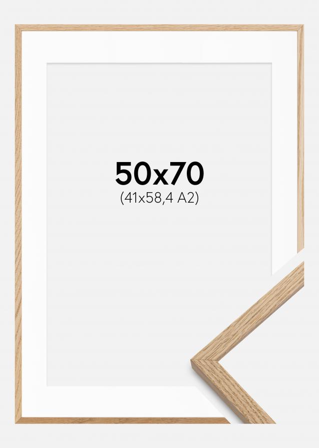 Cadre Oslo Chêne 50x70 cm - Passe-partout Blanc 42x59,4 cm (A2)