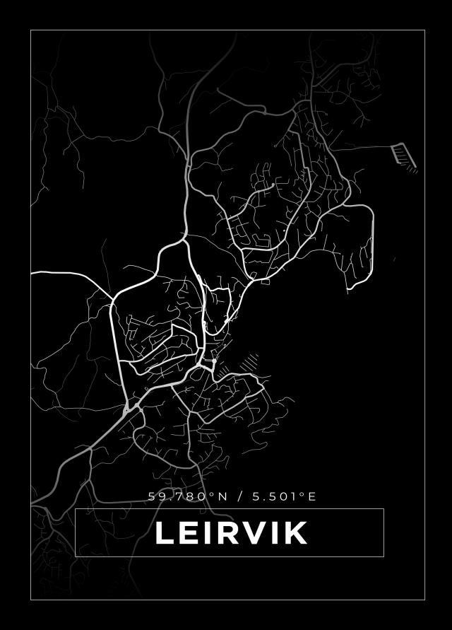 Map - Leirvik - Black