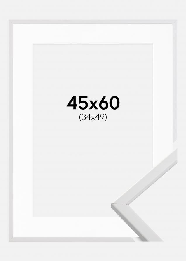 Cadre Galant Blanc 45x60 cm - Passe-partout Blanc 35x50 cm