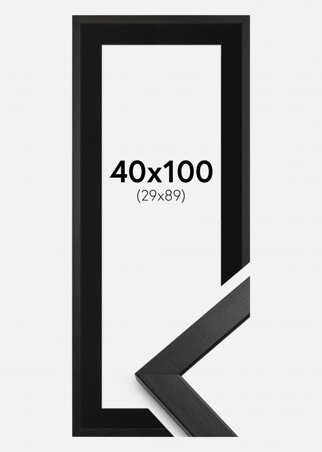 Cadre Stilren Noir 40x100 cm - Passe-partout Noir 30x90 cm
