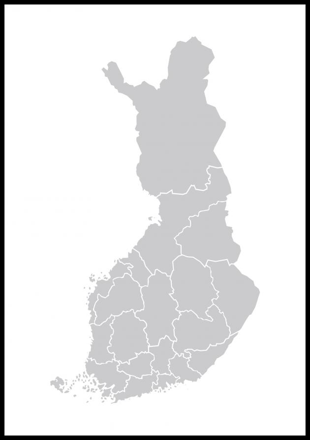 Map - Finland - Grey