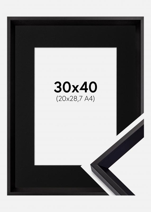 Cadre Globe Noir 30x40 cm - Passe-partout Noir 21x29,7 cm