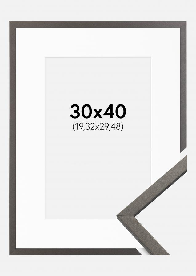 Cadre Edsbyn Graphite 30x40 cm - Passe-partout Blanc 8x12 pouces