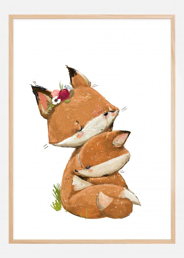 Fox Hugging Poster