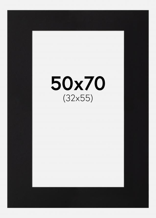 Passe-partout Noir Standard (noyau blanc) 50x70 cm (32x55)