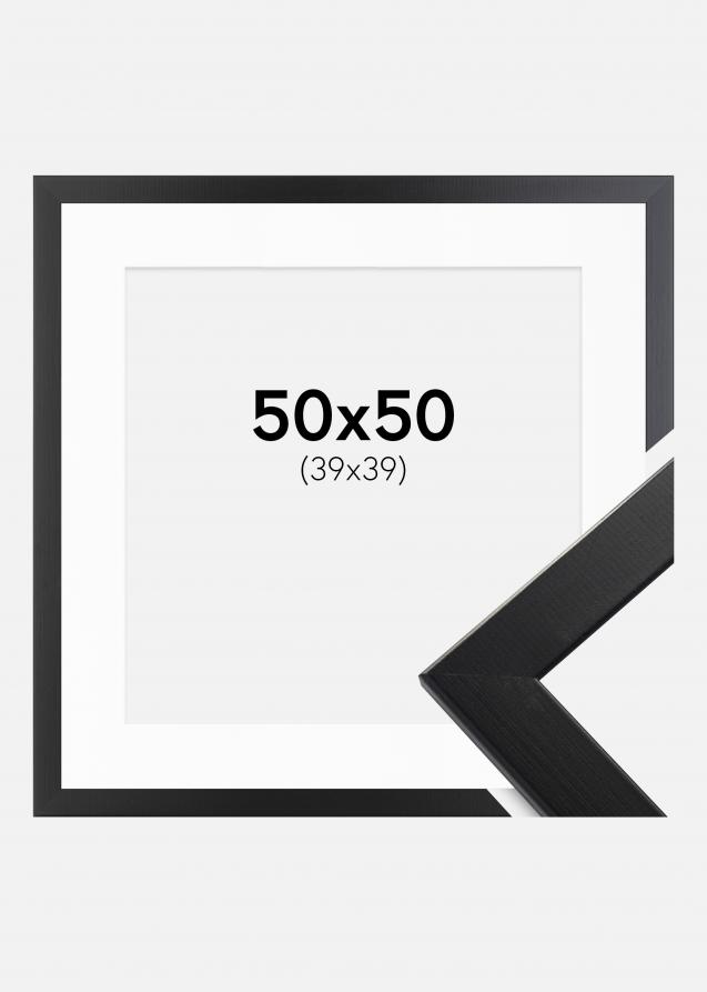 Cadre Trendline Noir 50x50 cm - Passe-partout Blanc 40x40 cm