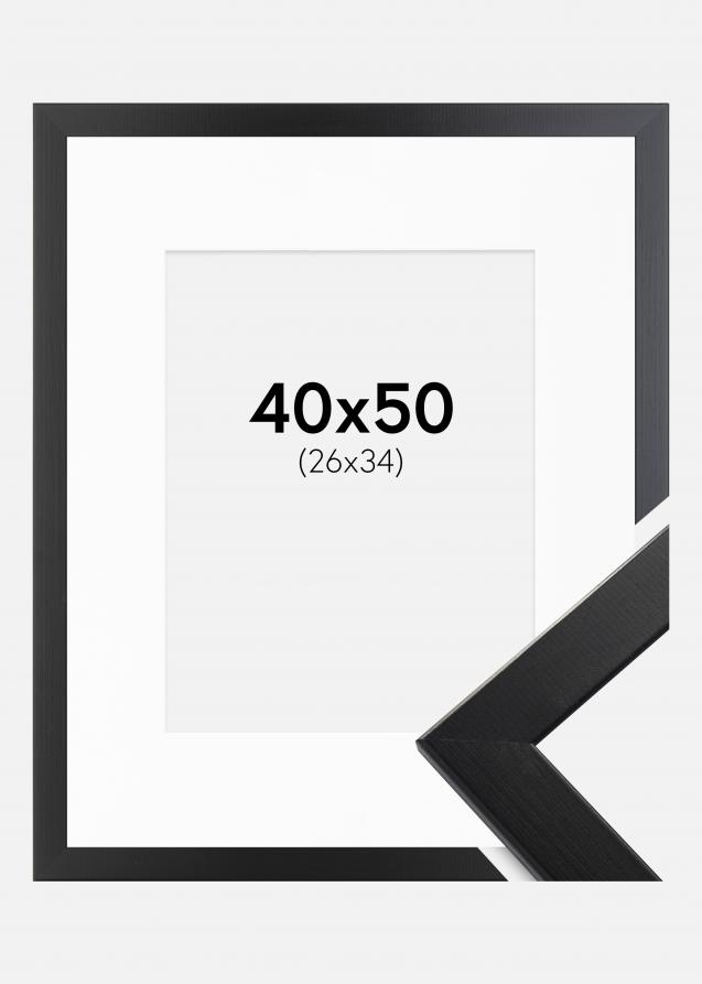 Cadre Trendline Noir 40x50 cm - Passe-partout Blanc 27x35 cm