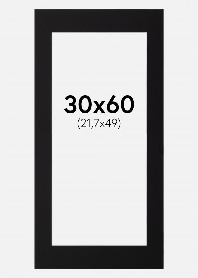 Passe-partout Noir Standard (noyau blanc) 30x60 cm (21,7x49)
