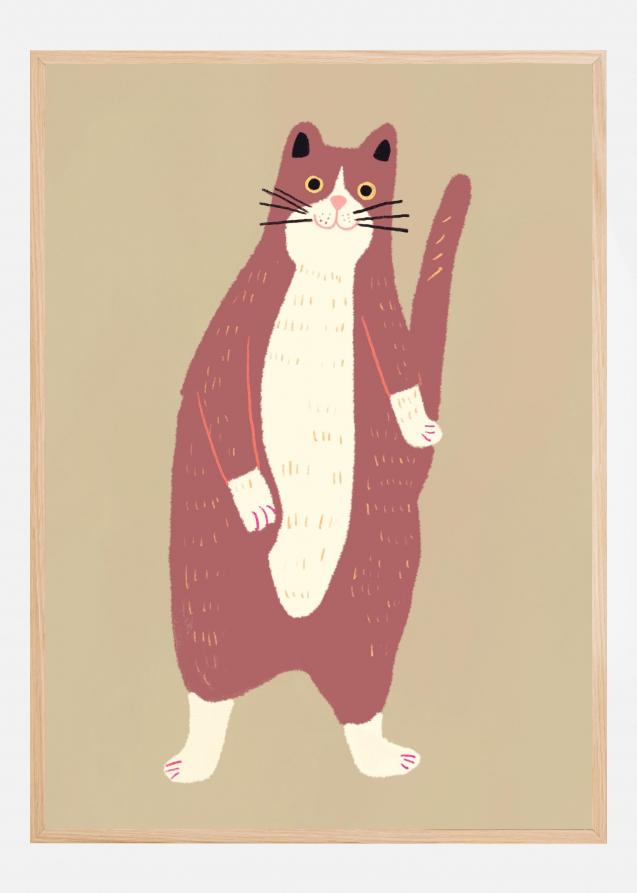 Brown and white cat Poster