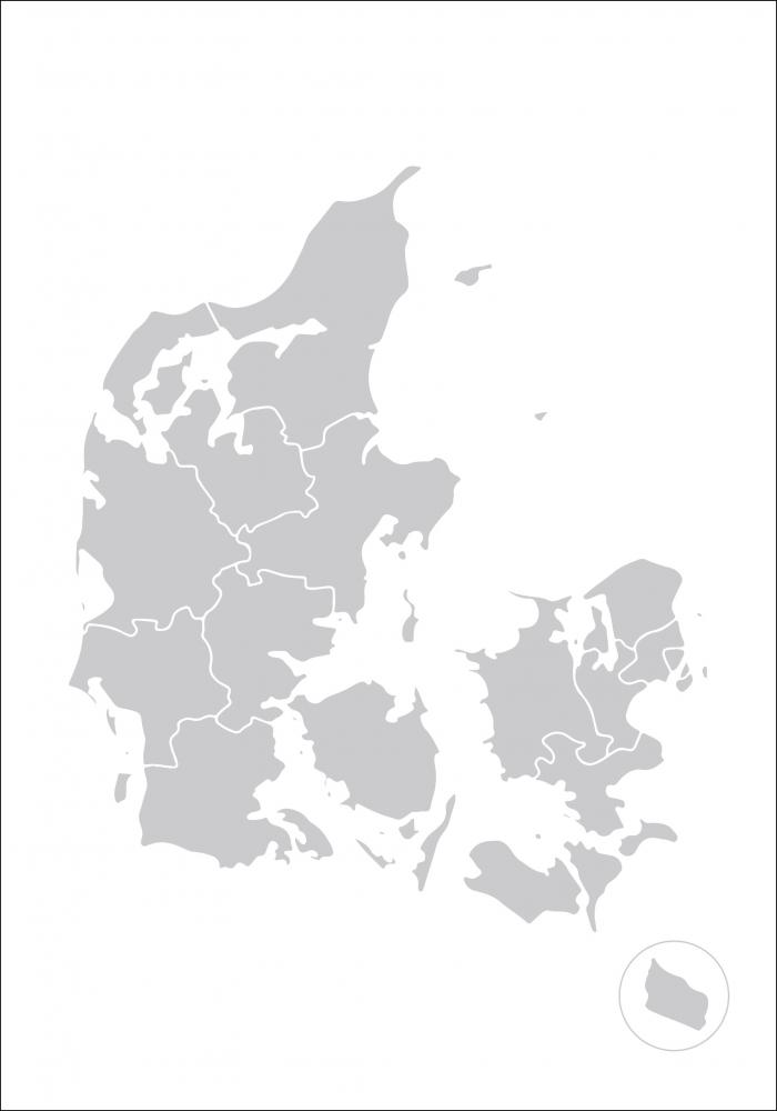 Map - Danmark - Grey