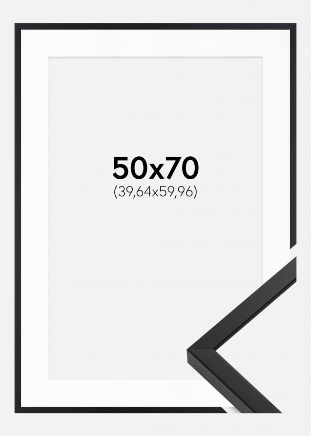 Cadre E-Line Noir 50x70 cm - Passe-partout Blanc 16x24 pouces