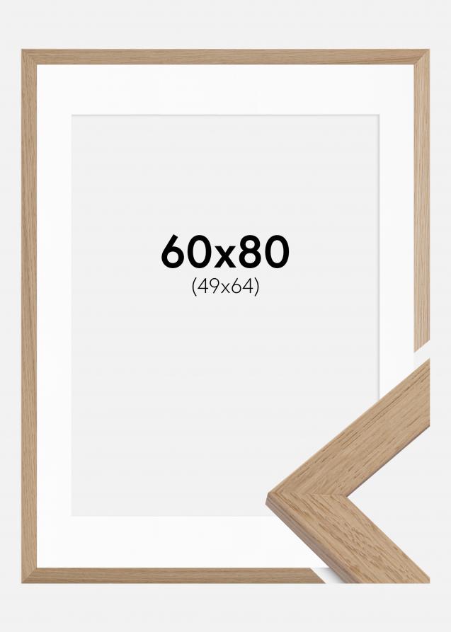 Cadre Trendline Chêne 60x80 cm - Passe-partout Blanc 50x65 cm