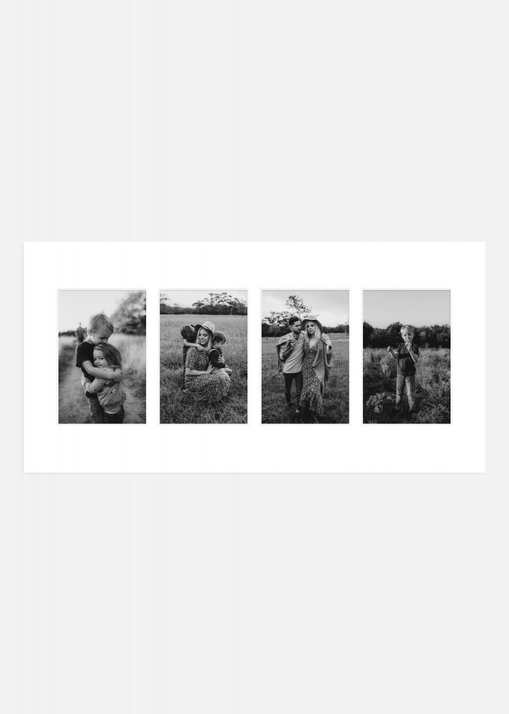Passe-partout Blanc 50x100 cm - Collage 4 Images (19x29 cm)