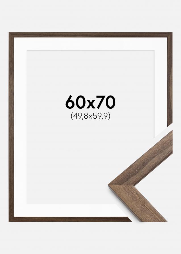 Cadre Stilren Noyer 60x70 cm - Passe-partout Blanc 20x24 inches