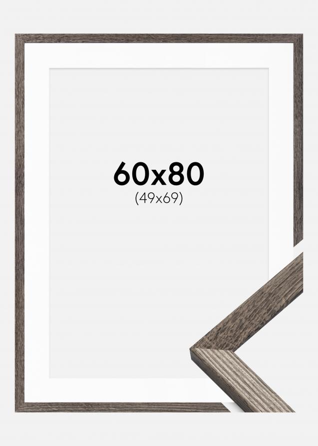 Cadre Fiorito Noyer 60x80 cm - Passe-partout Blanc 50x70 cm