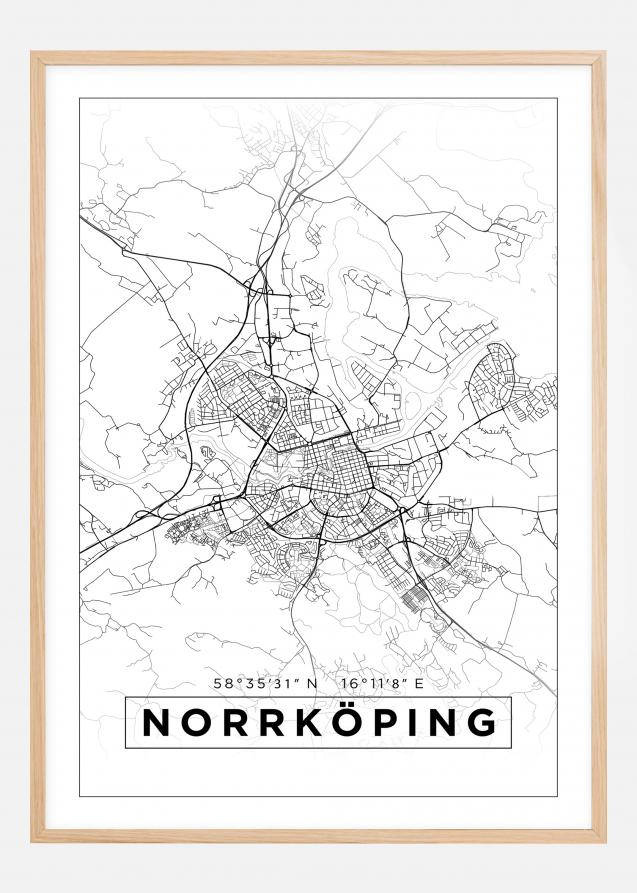 Map - Norrköping - White