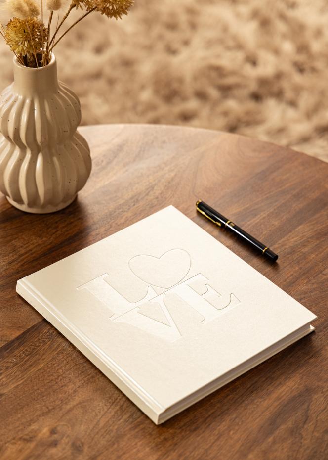 White Love Livre d'or - 23x25 cm (176 pages blanches / 88 feuilles)