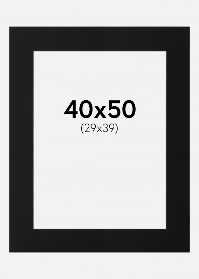 Passe-partout Noir (noyau blanc) 40x50 cm (29x39)