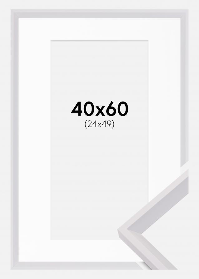 Cadre Globe Blanc 40x60 cm - Passe-partout Blanc 25x50 cm