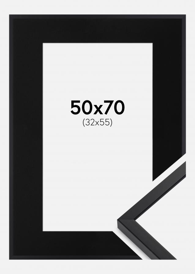 Cadre E-Line Noir 50x70 cm - Passe-partout Noir 33x56 cm