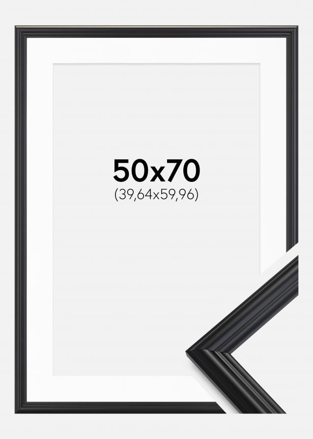 Cadre Siljan Noir 50x70 cm - Passe-partout Blanc 16x24 inches