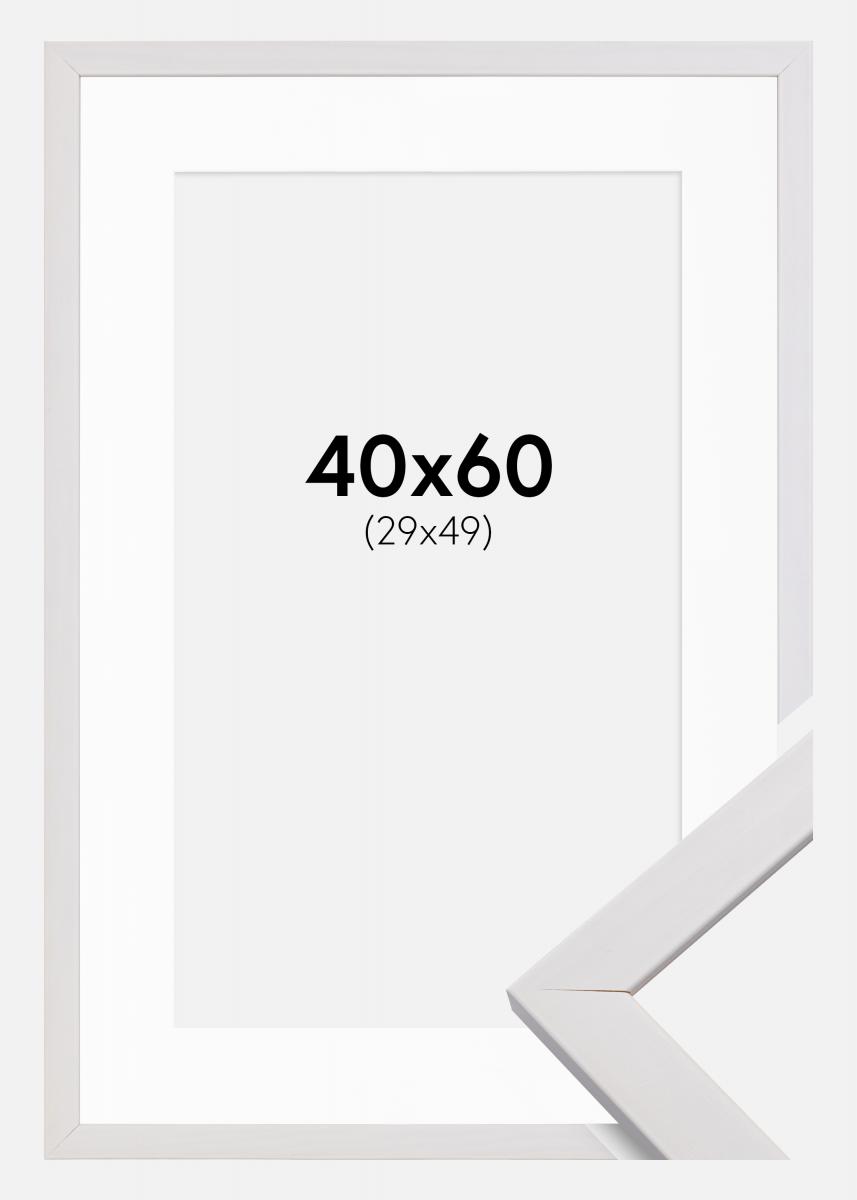 Achetez Cadre Stilren Blanc 40x60 cm - Passe-partout Blanc 30x50 cm ici 