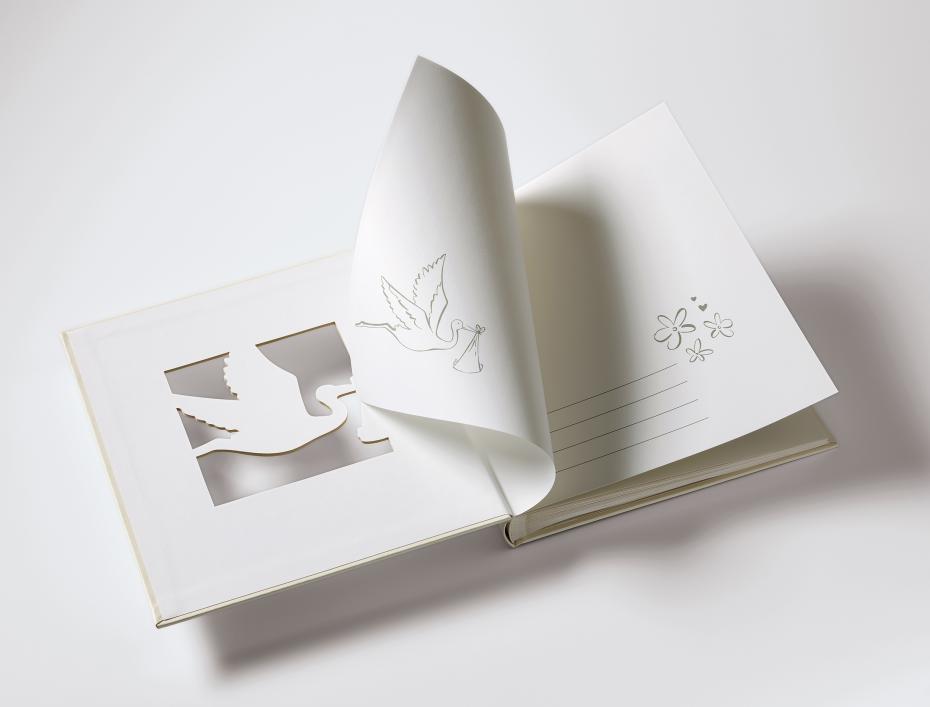 Cicogna Album bb Blanc - 28x30,5 cm (50 pages blanches / 25 feuilles)